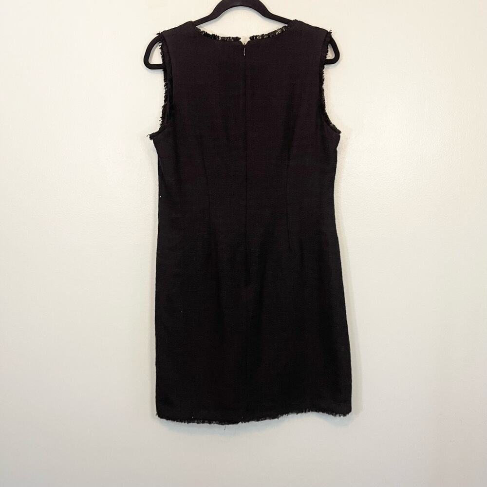 Karl Lagerfeld Paris Dress Womens 12 Black Fringes Mini Sheath Sleeveless NWOT - Picture 2 of 10